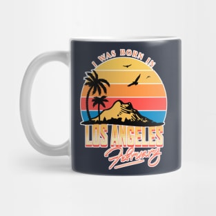 Was born in Los Angeles, February Retro Mug